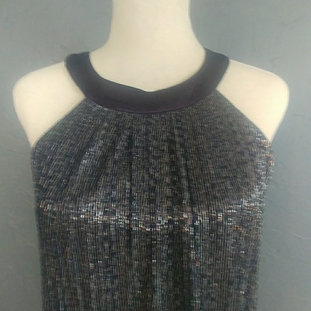 Blue party dress with silver sheen